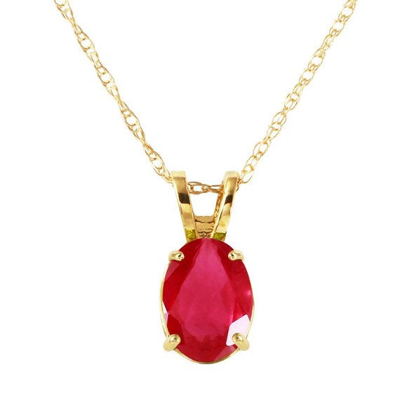 14K. SOLID GOLD NECKLACE WITH NATURAL RUBY - Picture 3 of 9